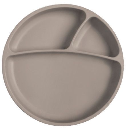Csúszásmentes osztott szilikon tányér, powder grey | Minikoioi