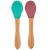 Szilikon kanál szett bambusz nyéllel, aqua green - velvet rose | Minikoioi
