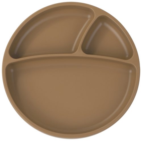 Csúszásmentes osztott szilikon tányér, woody brown | Minikoioi