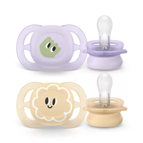 Philips AVENT játszócumi Ultra Start mintás 0-2hó lányos 2db
