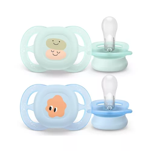 Philips AVENT játszócumi Ultra Start mintás 0-2hó fiús 2db