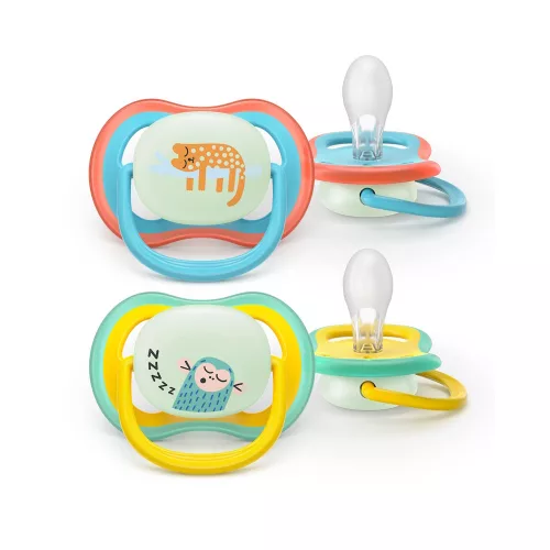 Philips AVENT játszócumi Ultra Air éjszakai macska 18hó fiús 2db