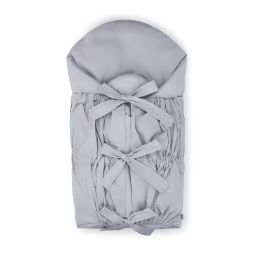 PETITE&MARS Megkötős pólya Nurse tömör kókusz betéttel Light Grey 75x75 cm