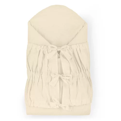 PETITE&MARS Megkötős pólya Nurse tömör kókusz betéttel Light Beige 75x75 cm