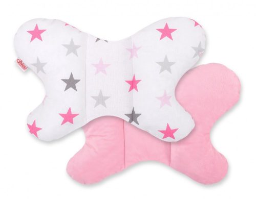 BabyLion Prémium pillangó párna - Rózsaszín csillagok
