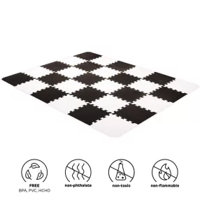   KINDERKRAFT Habos puzzle alátét Luno 150 x 180 cm Fekete, 30 db