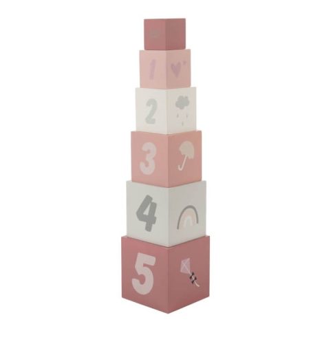 Label Label fa játék toronyépítő rózsaszín