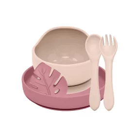   PETITE&MARS Szilikon étkészlet TAKE&MATCH 4 db Desert Sand - Dusty Rose 6hó+