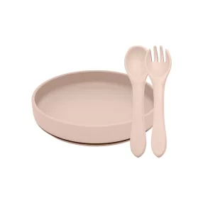   PETITE&MARS Szilikon 2 részes étkészlet TAKE&MATCH  tányér + evőeszközök Desert Sand 6hó+