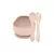 PETITE&MARS Szilikon 2 részes étkészlet TAKE&MATCH  tál + evőeszközök Desert Sand 6hó+
