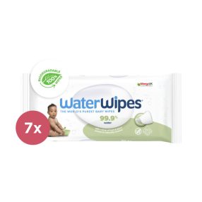   7x WATERWIPES Nedves törlőkendők, műanyagmentes Soapberry 60 db ( 420 db )